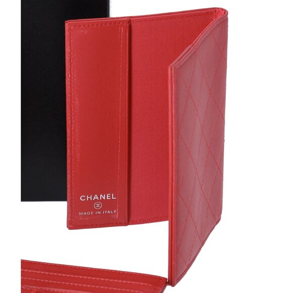 CHANEL 4 in 1 Wallet Orange Patent Leather Passport Holder Coin Card Pouch - Picture 2 of 10